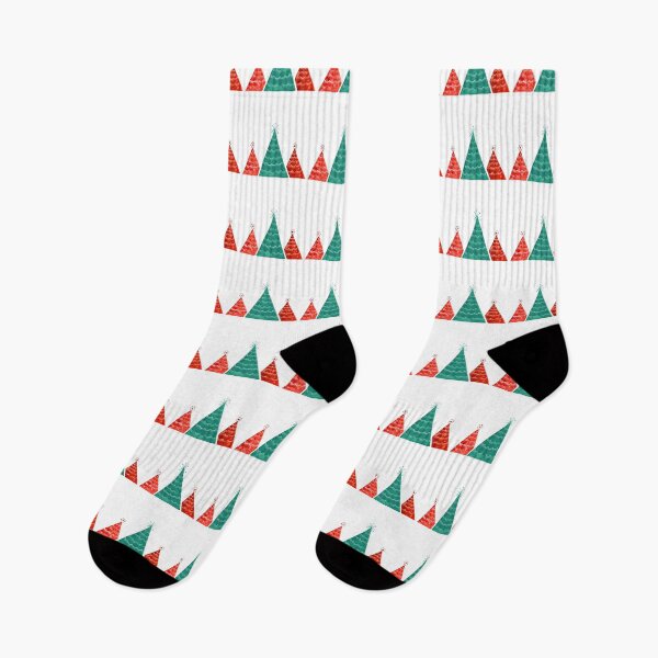 Item preview, Red and green watercolor Christmas trees designed and sold by Home Cyn Home.