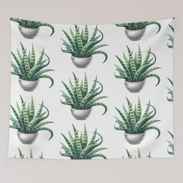 Item preview, White Potted Snakeplant - Cute Cartoon Potted Houseplant Painting designed and sold by Star-Fragment.