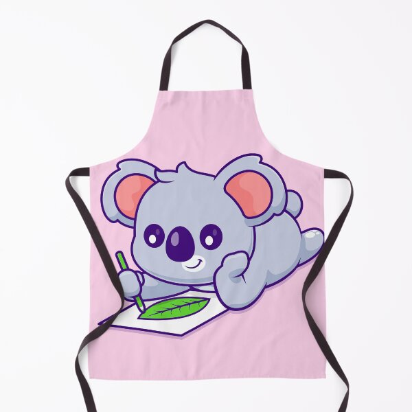 Item preview, "Koala's Creativity: Cute Koala Draws a Leaf - Cartoon Vector Icon" designed and sold by hjian8219.