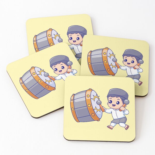 Item preview, Harmony in Faith: Cute Muslim Boy Playing Bedug Drum - Cartoon Vector Icon designed and sold by hjian8219.