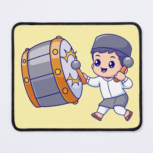 Item preview, Harmony in Faith: Cute Muslim Boy Playing Bedug Drum - Cartoon Vector Icon designed and sold by hjian8219.