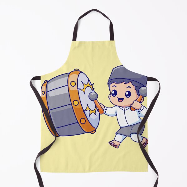 Item preview, Harmony in Faith: Cute Muslim Boy Playing Bedug Drum - Cartoon Vector Icon designed and sold by hjian8219.