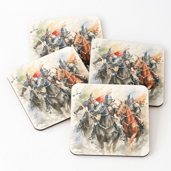 Item preview, stunning watercolor medieval knights designed and sold by dcrc.