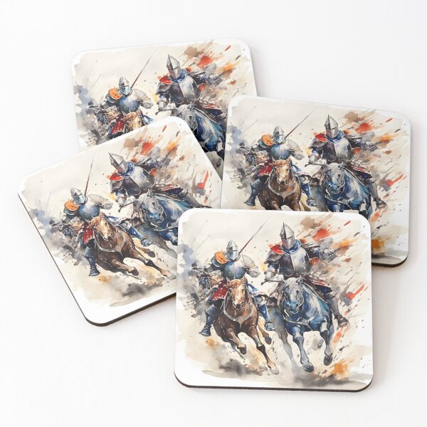 Item preview, stunning watercolor medieval knights designed and sold by dcrc.