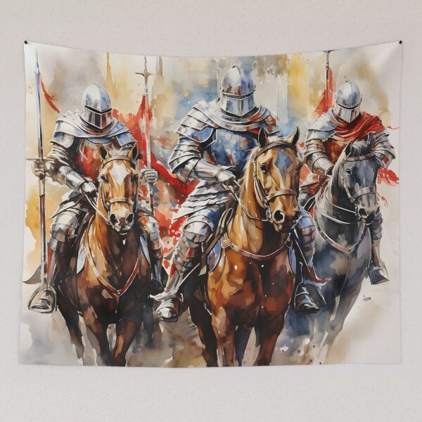 Item preview, stunning watercolor medieval knights designed and sold by dcrc.