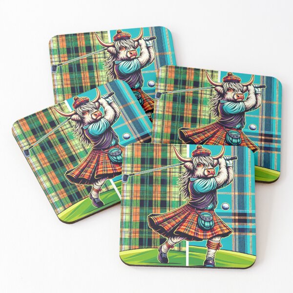 Item preview, Tartan Golf Highland Cow Graphic Tee designed and sold by KNAA.