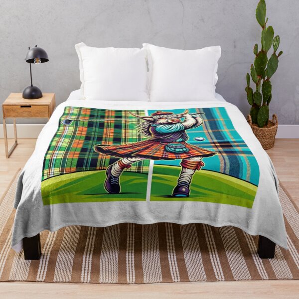 Item preview, Tartan Golf Highland Cow Graphic Tee designed and sold by KNAA.