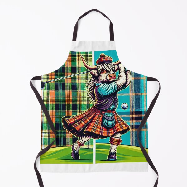 Item preview, Tartan Golf Highland Cow Graphic Tee designed and sold by KNAA.