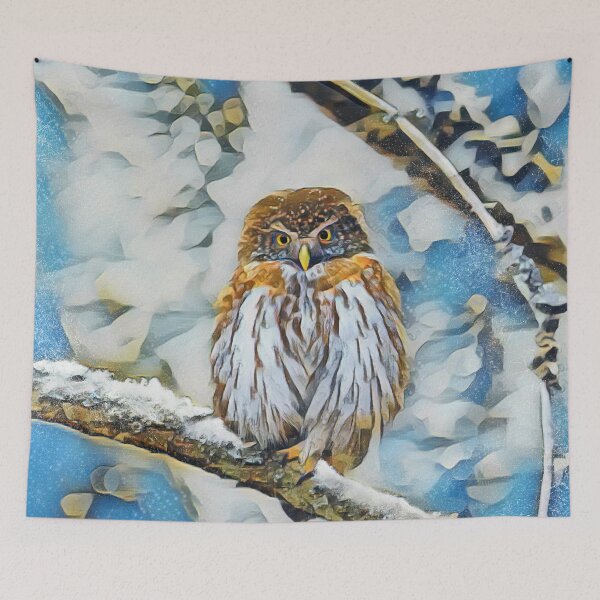 Item preview, Eurasian Pygmy Owl In Winter designed and sold by Heathermarie321.