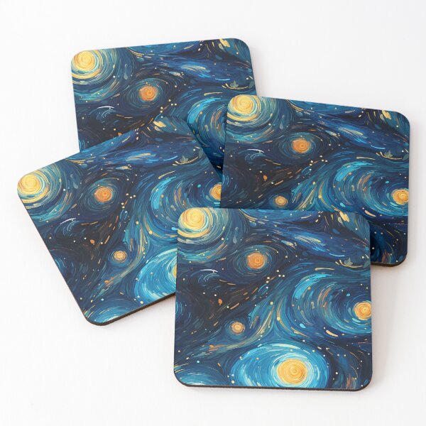 Item preview, Cosmic Swirl: Stardust Hues & Iridescent Ripples in Van Gogh Style designed and sold by polonuim210.