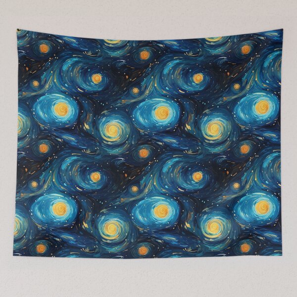 Item preview, Cosmic Swirl: Stardust Hues & Iridescent Ripples in Van Gogh Style designed and sold by polonuim210.