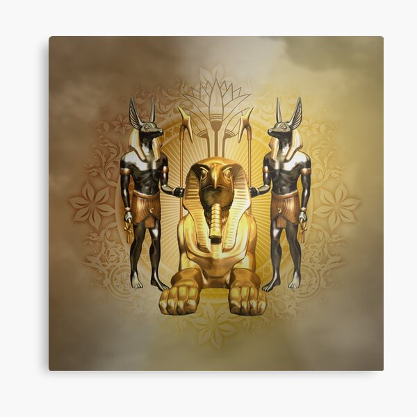 Anubis Antique Gold Metal Card