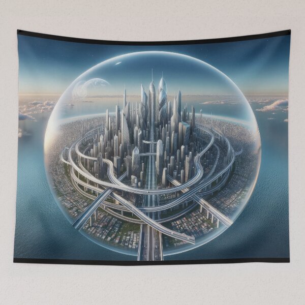 Item preview, Futuristic City Dome - Utopian Metropolis designed and sold by Newpixelland.