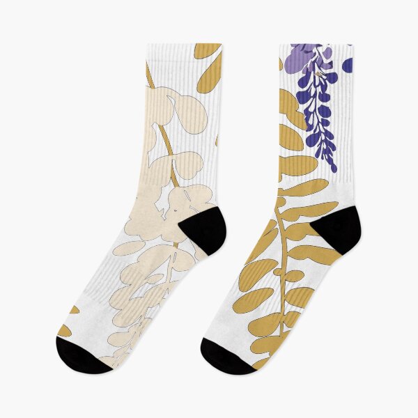 Item preview, Golden Hues & Lavender Dreams: A Botanical Pattern Design - White Background designed and sold by 21 Tulips.