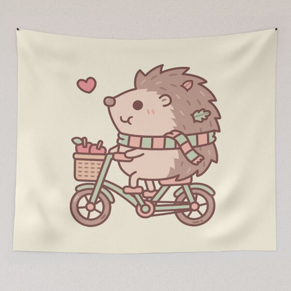 Item preview, Cute Hedgehog Riding On Bicycle designed and sold by rustydoodle.