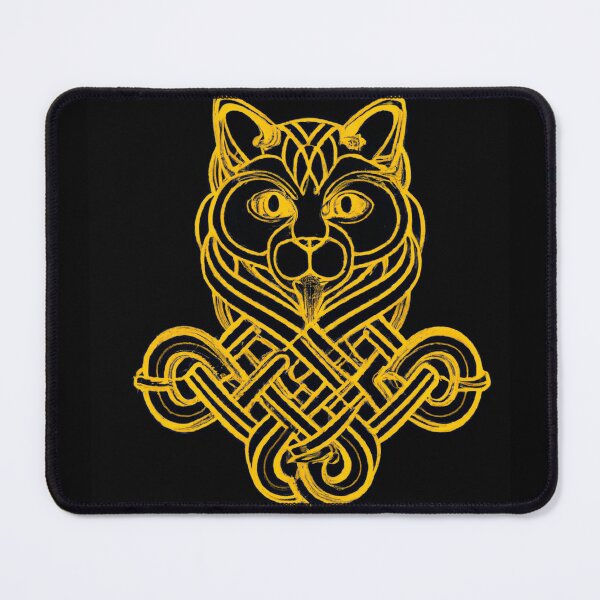 Item preview, Gold Battle Cat Celtic Knot Work designed and sold by AtlantisApparel.