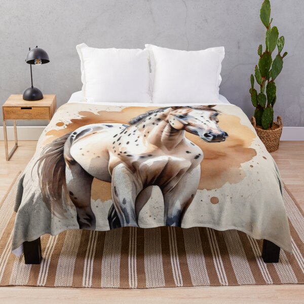 Item preview, Appaloosa Beauty: Horse on Light Brown Background Art Print designed and sold by Artforhorse.