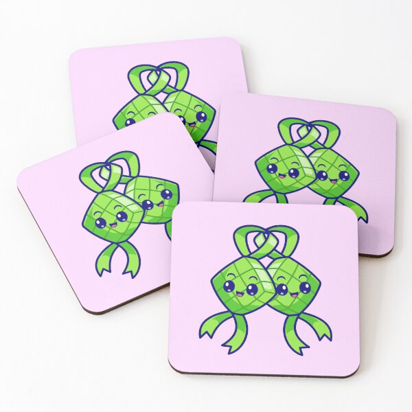 Item preview, Cute Couple Ketupat Food Cartoon Vector Icon Illustration" designed and sold by hjian8219.