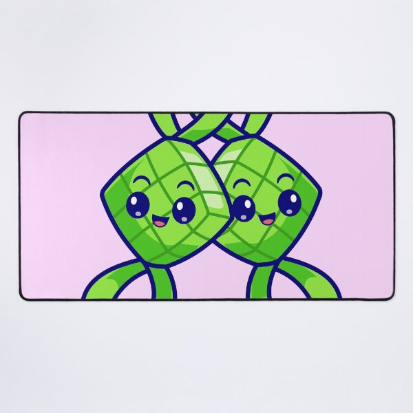 Item preview, Cute Couple Ketupat Food Cartoon Vector Icon Illustration" designed and sold by hjian8219.