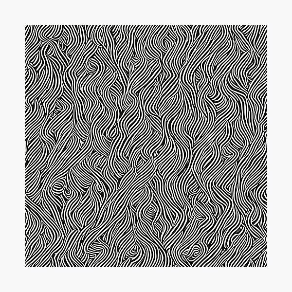 Item preview, black and white seamless pattern with wavy lines on it designed and sold by Salahuddin190.