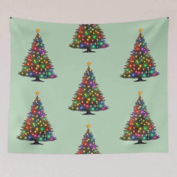 Item preview, Brightly Lit Traditional Christmas Tree designed and sold by stainedglass101.