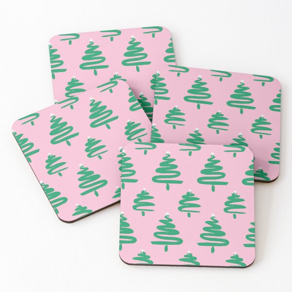 Item preview, Peppermint Paint Swirl Christmas Trees on Pink designed and sold by Crystal Hayden.