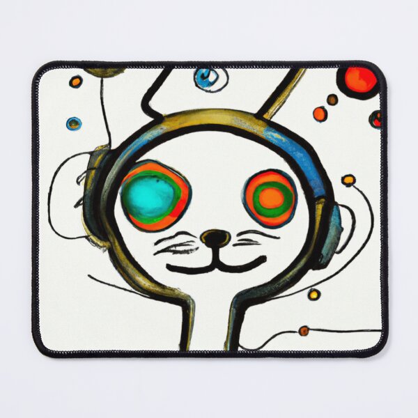 Item preview, cat wearing earphones designed and sold by growing-mom.