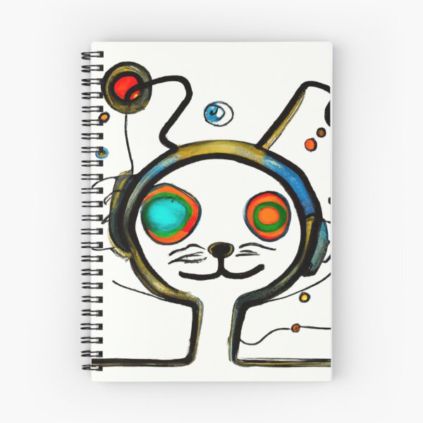 Item preview, cat wearing earphones designed and sold by growing-mom.