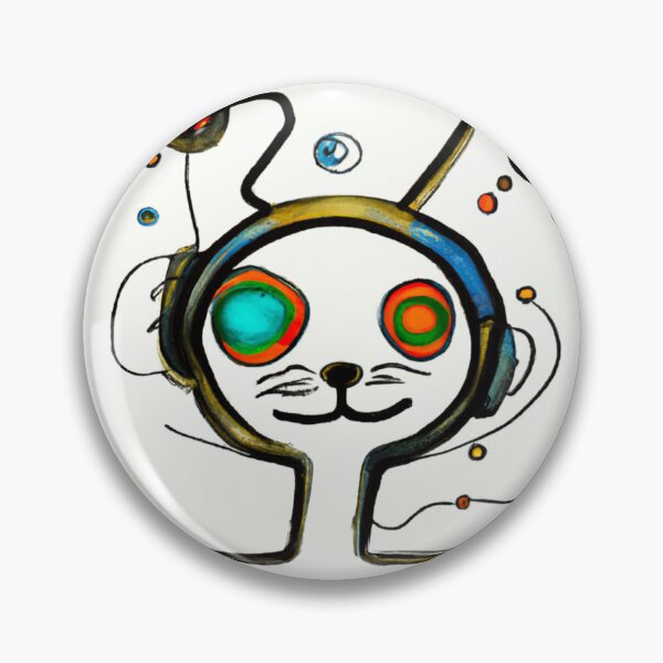 Item preview, cat wearing earphones designed and sold by growing-mom.