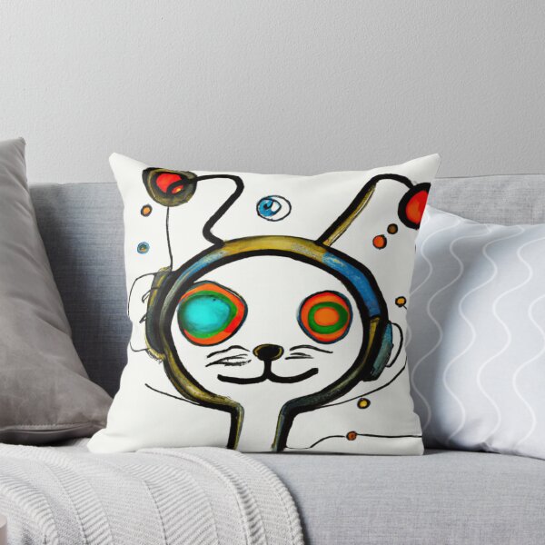Item preview, cat wearing earphones designed and sold by growing-mom.