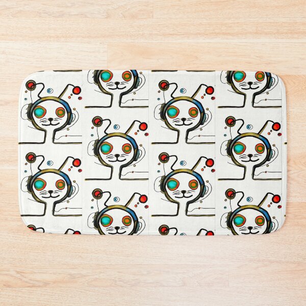 Item preview, cat wearing earphones designed and sold by growing-mom.
