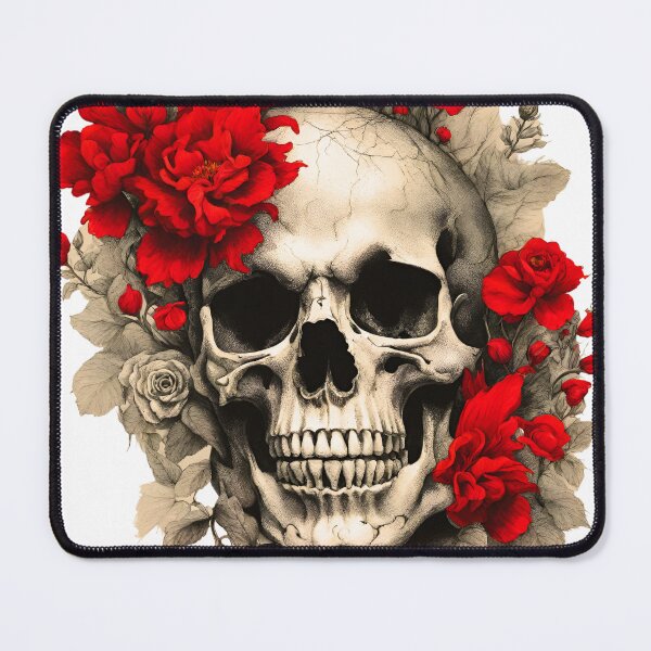Item preview, Red flowers and Skull designed and sold by VivebyGG.