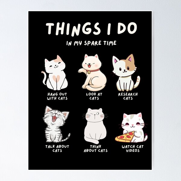Item preview, Things I do in My Spare Time Cute Modern Cat Lover designed and sold by Krsna Priya.