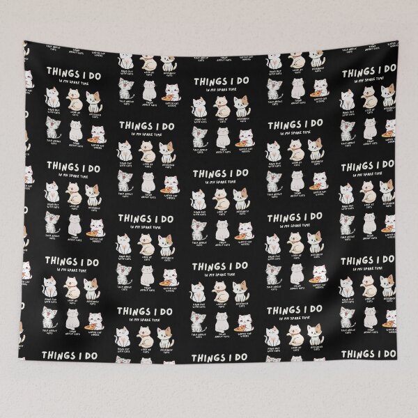 Item preview, Things I do in My Spare Time Cute Modern Cat Lover designed and sold by Krsna Priya.