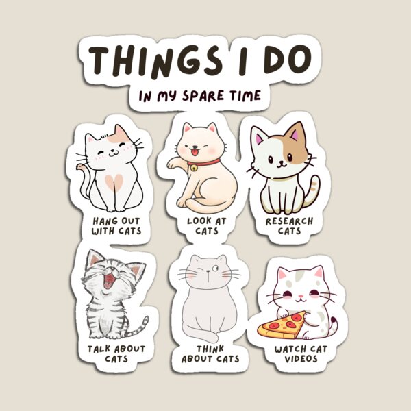 Item preview, Cosas que hago en mi tiempo libre Cute Modern Cat Lover designed and sold by Krsna Priya.