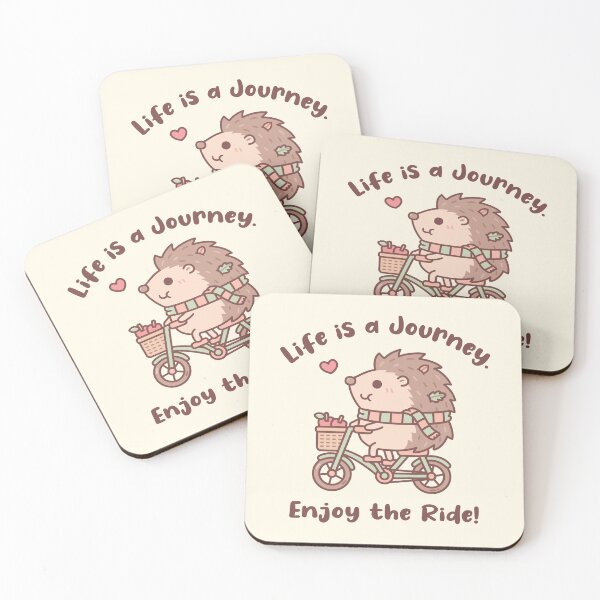 Item preview, Cute Hedgehog Life Is A Journey Enjoy The Ride Quote designed and sold by rustydoodle.