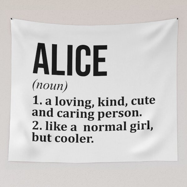 Artikelvorschau, Definition des Alice-Namens entworfen und verkauft von XCIV.