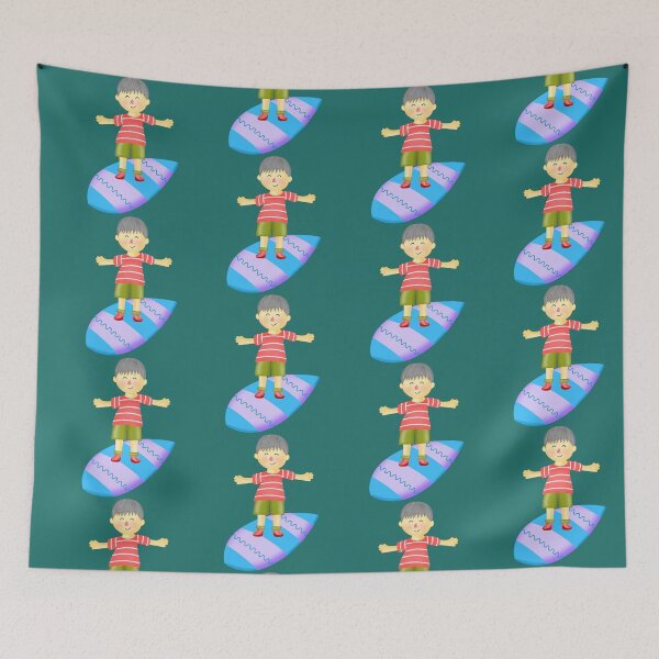 Item preview, Little boy playing surfboard  designed and sold by Onanong2531.