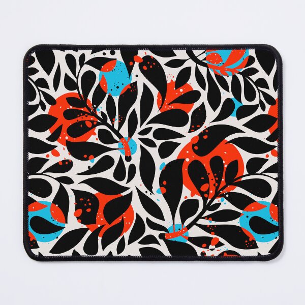 Item preview, Retro leaves in black, red and blue designed and sold by Pia Kolle.