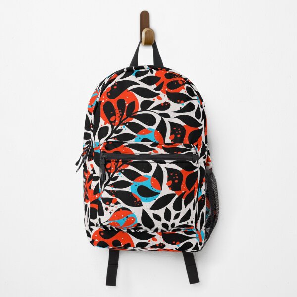 Item preview, Retro leaves in black, red and blue designed and sold by Pia Kolle.