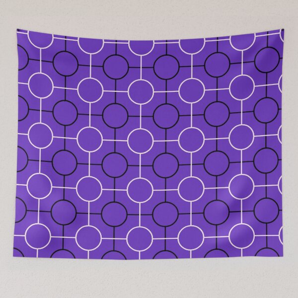 Item preview, Purple Lavender Indigo Connected Circles Geometrical Abstract Modern Urban Tech Art Deco Pattern designed and sold by PenguinForests.