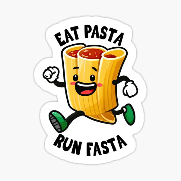 Item preview, Eat Pasta Run Faster, Eat Pasta Run Fasta, Funny Pasta designed and sold by Porcupine Tees ⭐⭐⭐⭐⭐.