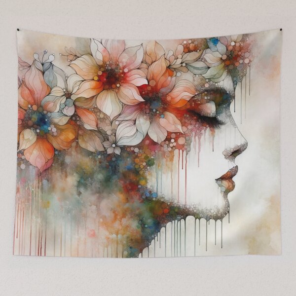Item preview, Blossom in Profile: An Ethereal Floral Fantasy designed and sold by Find-Your-Art.