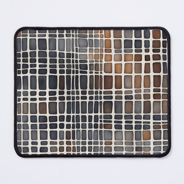 Item preview, Rust Brown and Taube Blue Watercolor Grid Pattern designed and sold by patterncrow.
