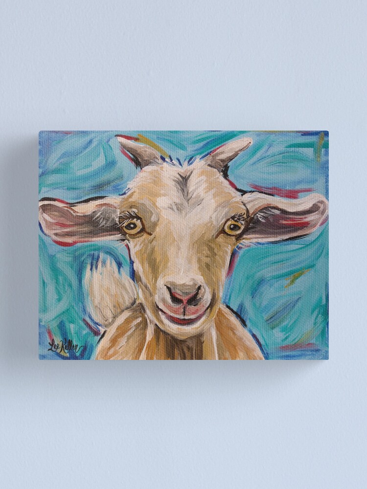 Goat Art Buttercup The Goat Canvas Print By Leekellerart Redbubble