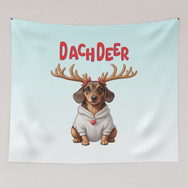 Item preview, DachDeer, Dachshund in a Reindeer Costume designed and sold by Witsprings.