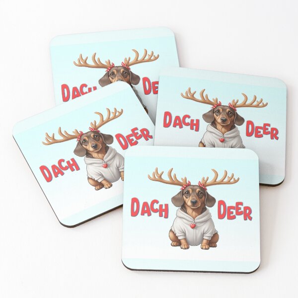 Item preview, DachDeer, Dachshund in a Reindeer Costume designed and sold by Witsprings.