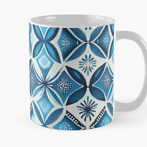 Blaue symetrisches Boho Mustern 60112 b Kaffeebecher