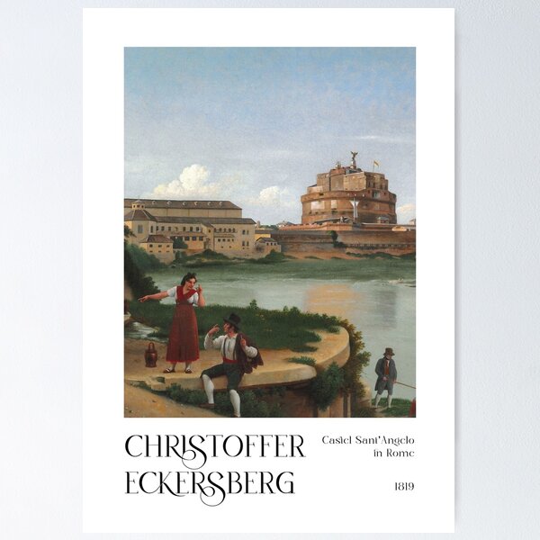 Item preview, Castel Sant'Angelo in Rome - Vintage Landscape Poster by Christoffer Eckersberg designed and sold by EM DESIGN STUDIO.