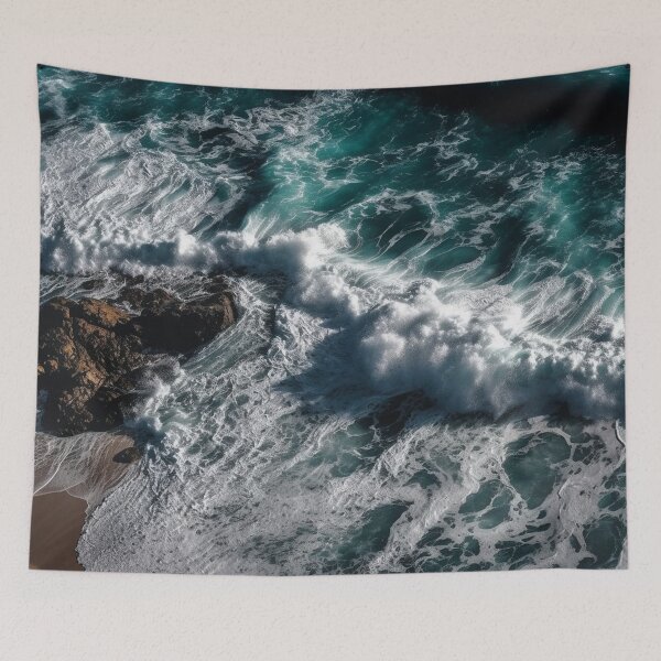 Item preview, Rough sea waves white and rocks designed and sold by AndrewWorld.